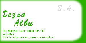 dezso albu business card
