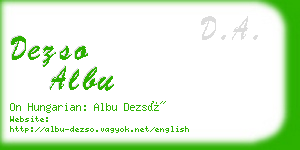 dezso albu business card